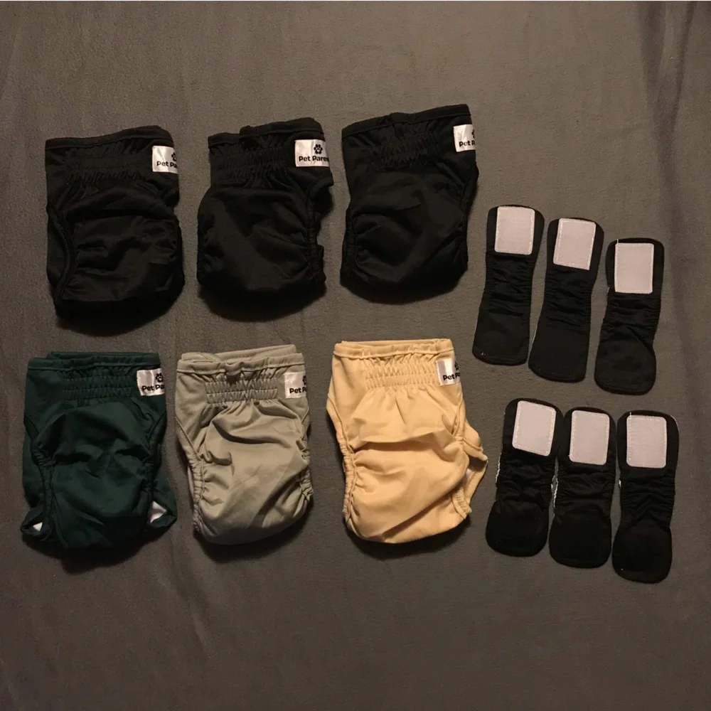 Dog Diapers - Black, Green, Gray, Yellow